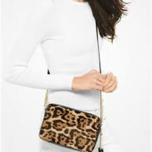 Michael Kors Animal Print Crossbody Bag Calf Hair / Leather